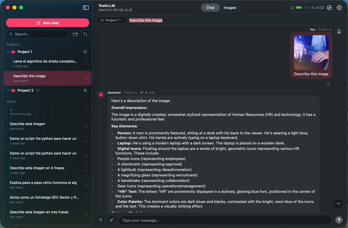 ToshLLM local multimodal chat interface